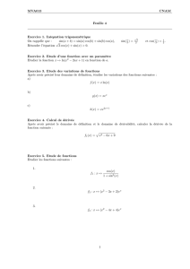 MVA013 CNAM Feuille 4 Exercice 1. Inéquation trigonométrique On