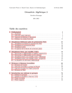 Géométrie Algébrique 2 Table des matières