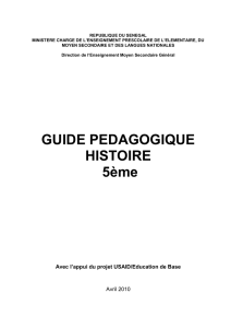 GUIDE PEDAGOGIQUE HISTOIRE 5ème - Sen