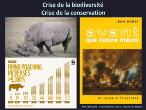 Crise de la biodiversité Crise de la conservation