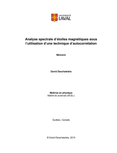 Analyse spectrale d`étoiles magnétiques sous l`utilisation d`une