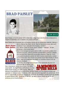 Brad Paisley, né le 28 octobre 1972 à Glen Dale, village situé dans