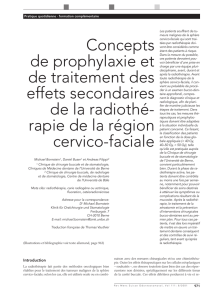 Concepts de prophylaxie et de traitement des effets secondaires de