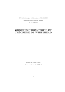 GROUPES D`HOMOTOPIE ET TH´EOR`EME DE WHITEHEAD