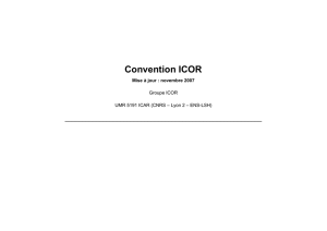 Convention ICOR - UMR ICAR