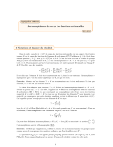 Automorphismes du corps des fractions rationnelles 1 Notations et