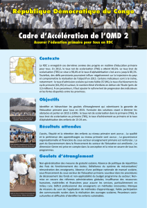 OMD 2 - Le PNUD en République démocratique du Congo