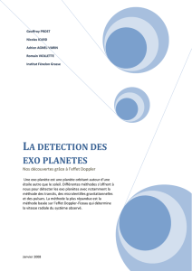 La détection des exo planètes - Olympiades de Physique France