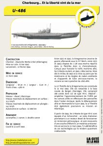 Fiche du sous-marin allemand U486 - Médiathèque de La Cité de la
