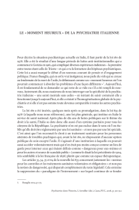 Le «moment heureux» de la psychiatrie italienne