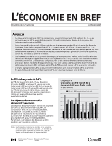 Economie en bref - Ministère des Finances Canada