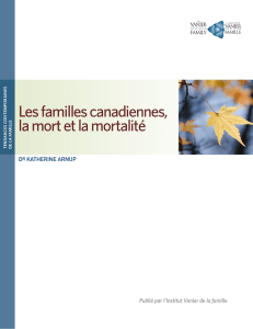 Les familles canadiennes, la mort et la mortalité