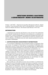 Infections sévères à bactéries à Gram négatif