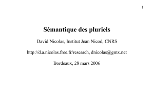 Sémantique des pluriels - David A. NICOLAS