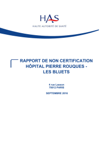 RAPPORT DE NON CERTIFICATION HÔPITAL PIERRE ROUQUES