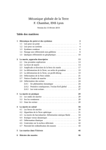 Mécanique globale de la Terre F. Chambat, ENS Lyon