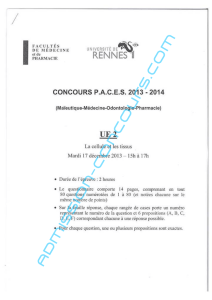 Paces 2014 UE2 - Admission Concours