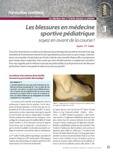 Les blessures en médecine sportive pédiatrique