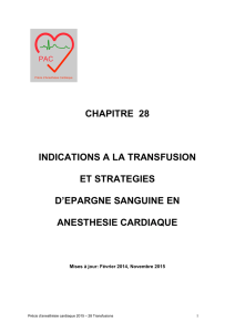 Chapitre 28 : Transfusion sanguine