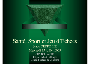 Santé, Sport et Jeu d`Echecs - Fédération Française des Échecs