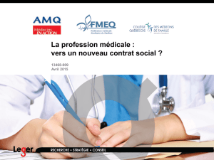 La profession médicale : vers un nouveau contrat social ?
