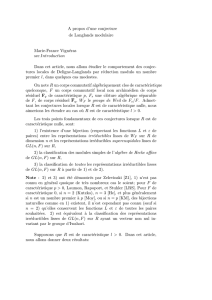 A propos d`une conjecture de Langlands modulaire Marie - IMJ-PRG