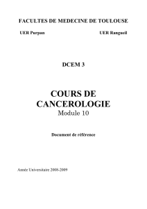 Cours de cancérologie - Facultés de Médecine de Toulouse
