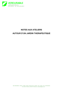 NOTES AUX ATELIERS AUTOUR D`UN JARDIN THERAPEUTIQUE