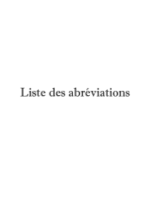 Liste des abréviations