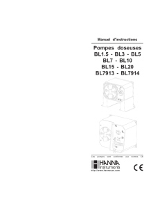 Pompes doseuses BL1.5 - BL3 - BL5 BL7 - BL10 BL15