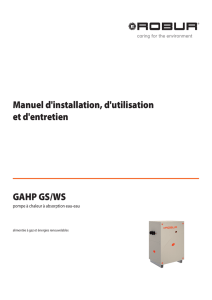 Manuel d`installation, d`utilisation et d`entretien GAHP GS/WS