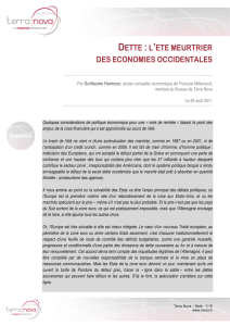 DETTE :L`ETE MEURTRIER DES ECONOMIES OCCIDENTALES