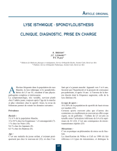 lyse isthmique - spondylolisthesis clinique, diagnostic, prise en charge
