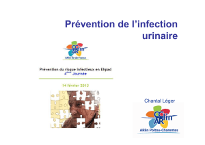 Prévention de l`infection urinaire - CCLIN Paris-Nord