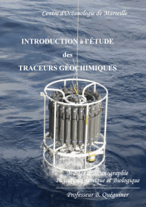 OPCB 347 — Traceurs Géochimiques INTRODUCTION à l`ÉTUDE