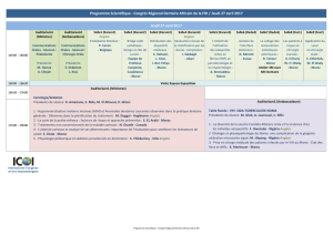 Programme Scientifique - Congrès Régional Dentaire Africain de la