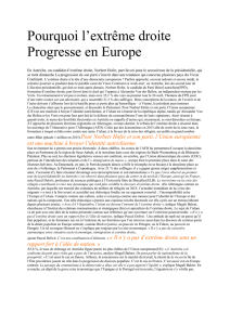 Pourquoi l`extrême droite Progresse en Europe
