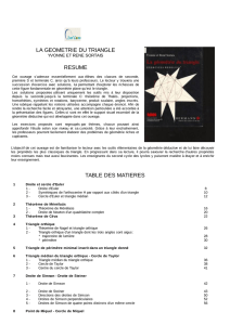 la geometrie du triangle resume table des matieres