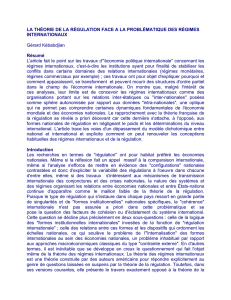 la théorie de la régulation face a la problématique des régimes