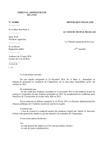 M. et Mme Jean-Paul A... - Tribunal administratif de Lyon