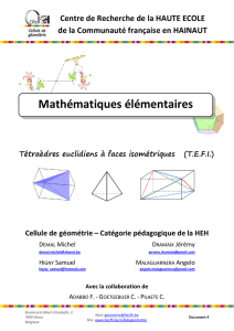 Tétraèdres euclidiens à faces isométriques