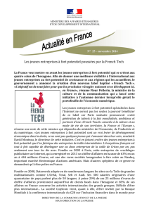Les jeunes entreprises à fort potentiel poussées par la French Tech