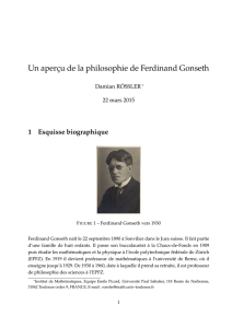Un aperçu de la philosophie de Ferdinand Gonseth