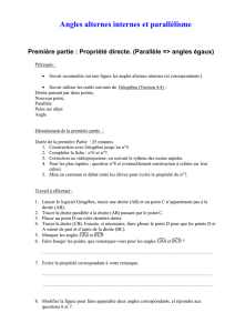 Angles alternes internes et parallélisme Première partie