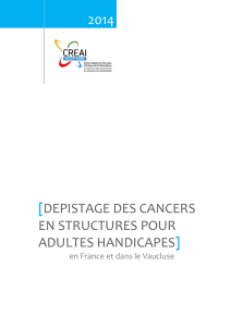 Rapport "Dépistage des cancers en structures pour adultes