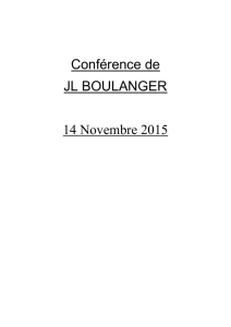 Conférence de JL Boulanger