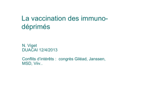 Vaccination de l`immunodéprimé non VIH - Infectio