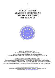 Bulletin n° 136 - Académie Européenne Interdisciplinaire des