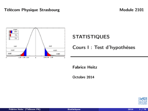 STATISTIQUES Cours I : Test d`hypothèses