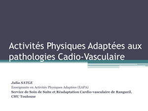 Enseignant APA et Pathologies cadio-vasculaire